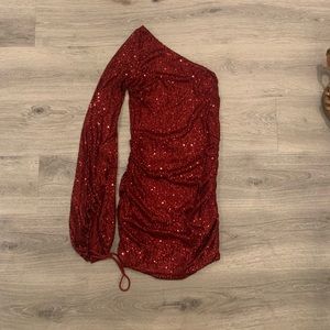 cute one sleeve sequin dress from lucy in the sky